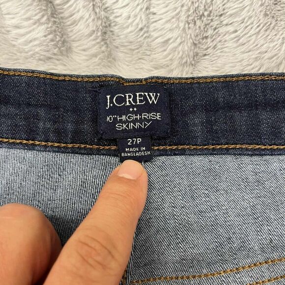 J.Crew Jeans Women 27P 10” High Rise Skinny Dark Wash Denim Re-Imagined Stretch - Picture 5 of 11